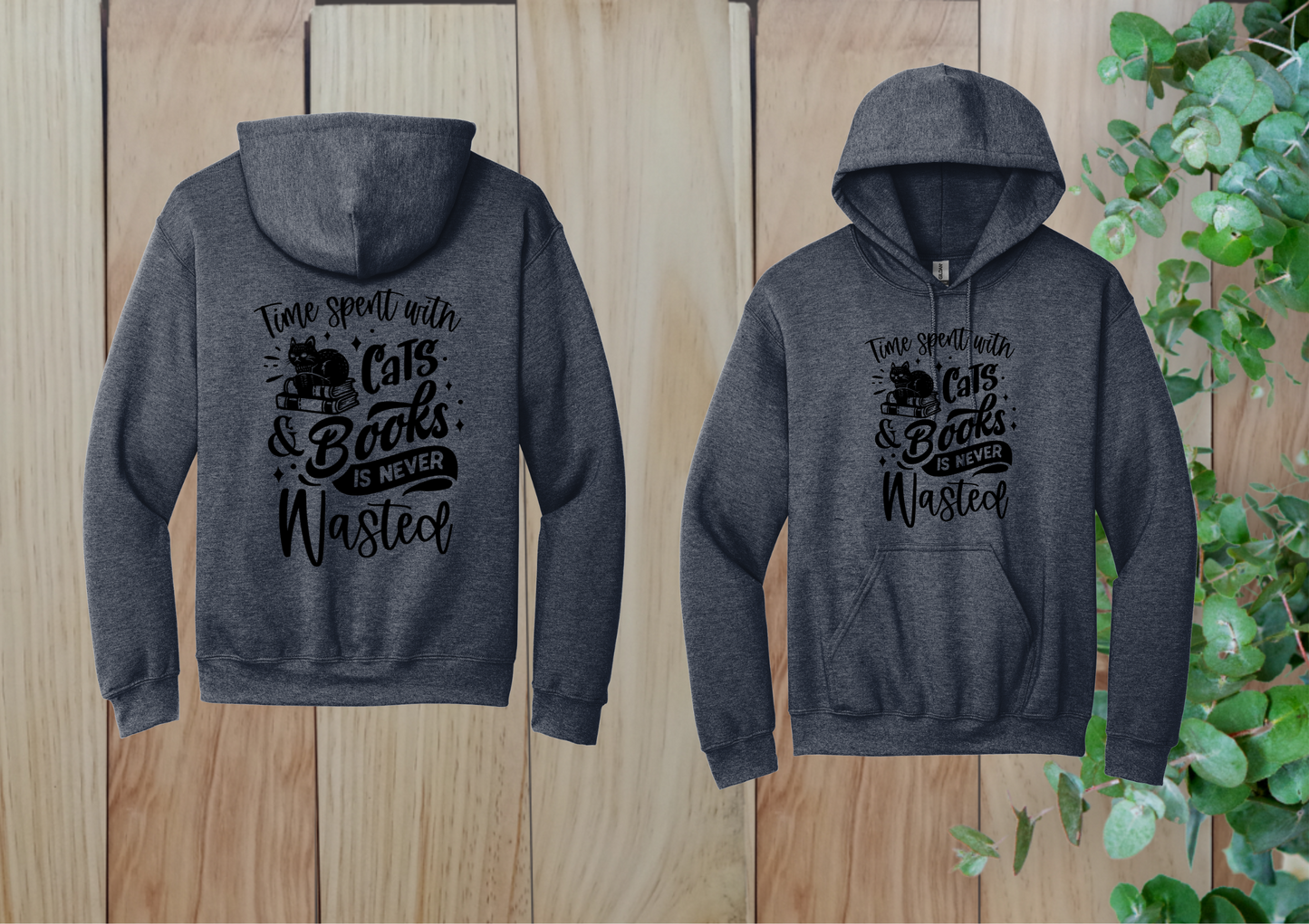 Time Spent with Cats & Books Hoodie