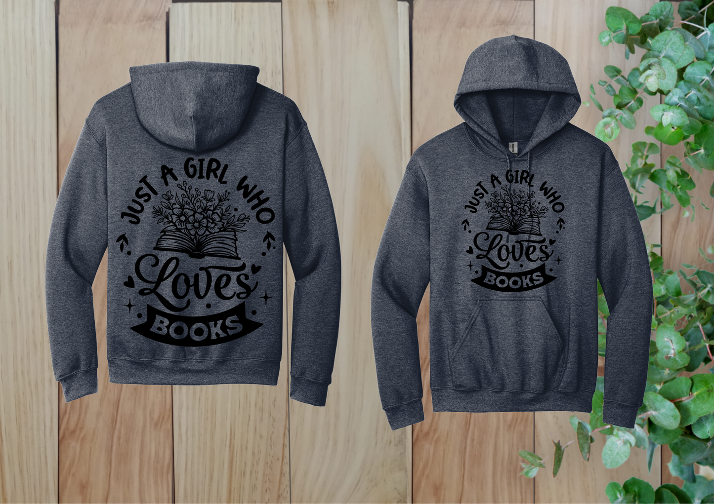 Just a Girl Who Loves Books Flower Hoodie