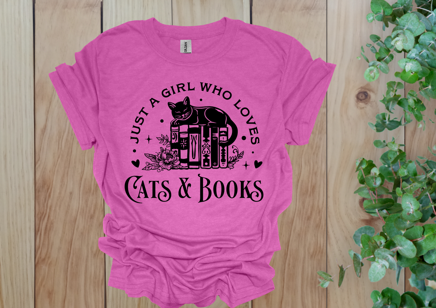 Just a Girl Who Loves Cats & Books Tee