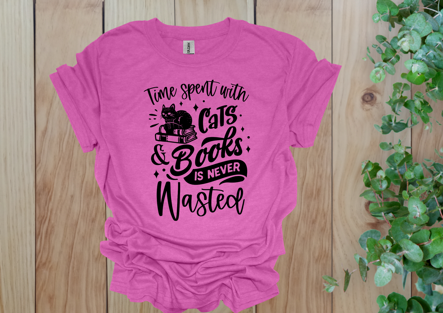 Time Spent with Cats & Books Tee