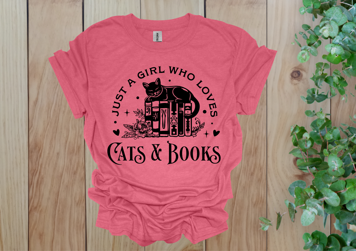 Just a Girl Who Loves Cats & Books Tee