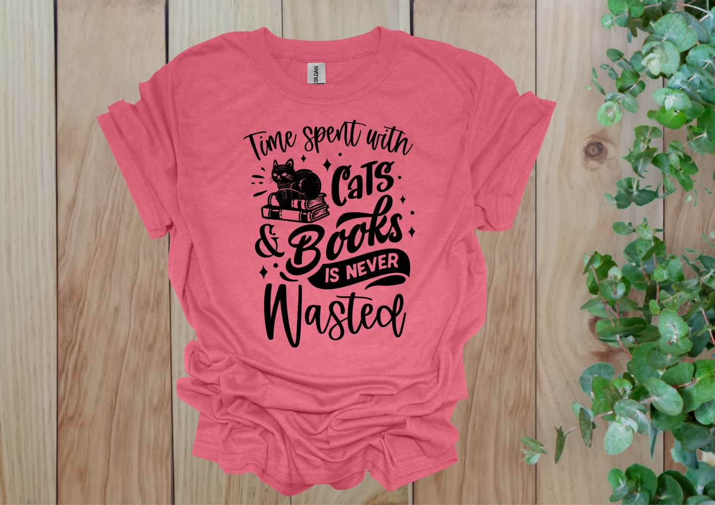 Time Spent with Cats & Books Tee