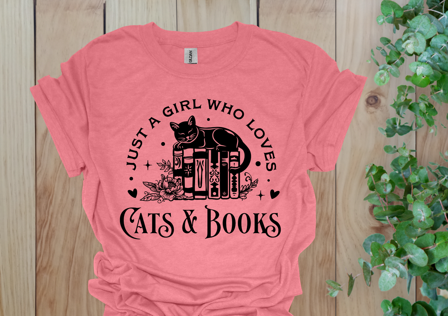 Just a Girl Who Loves Cats & Books Tee