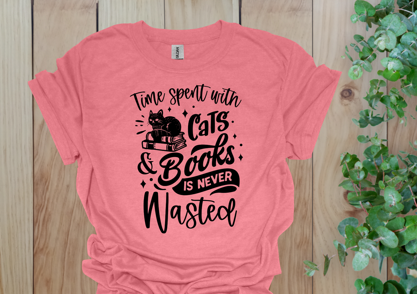 Time Spent with Cats & Books Tee