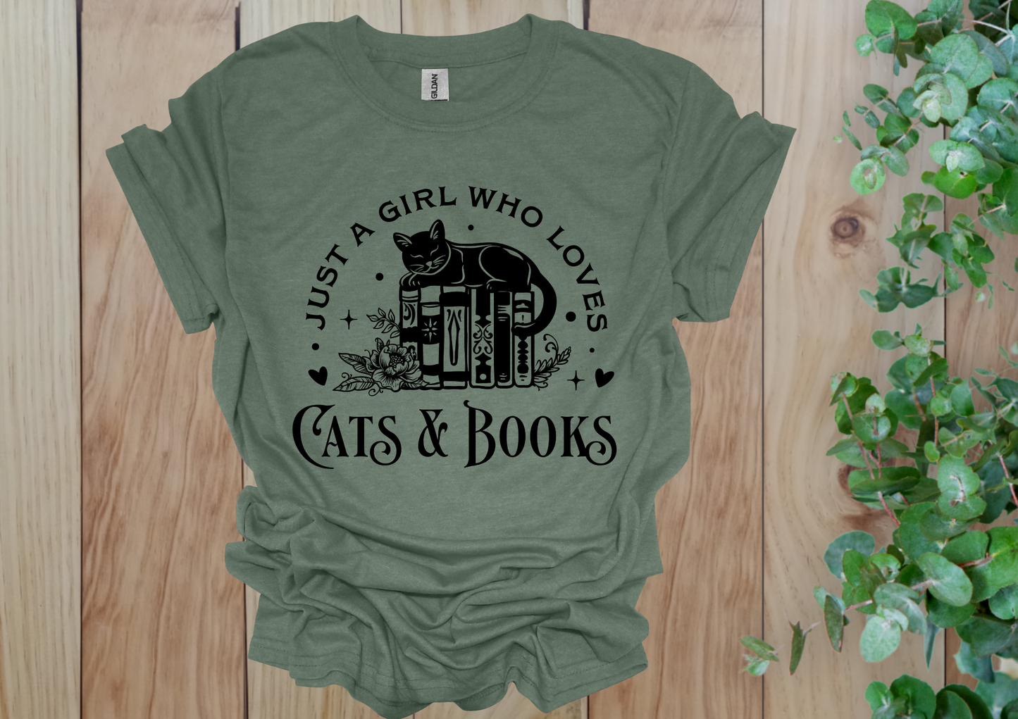 Just a Girl Who Loves Cats & Books Tee