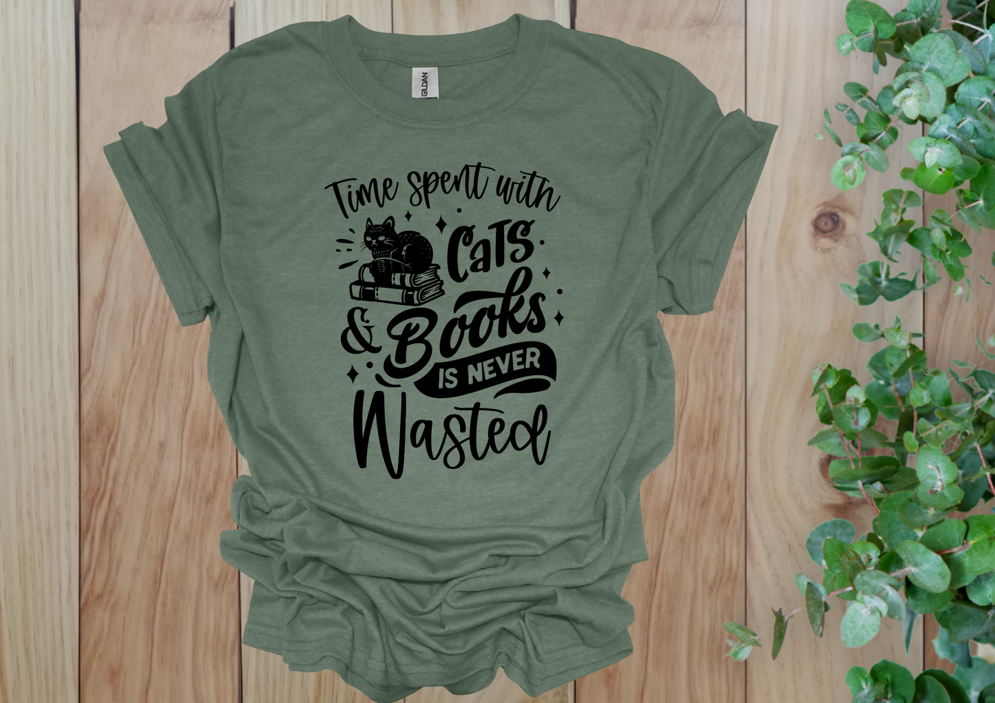 Time Spent with Cats & Books Tee