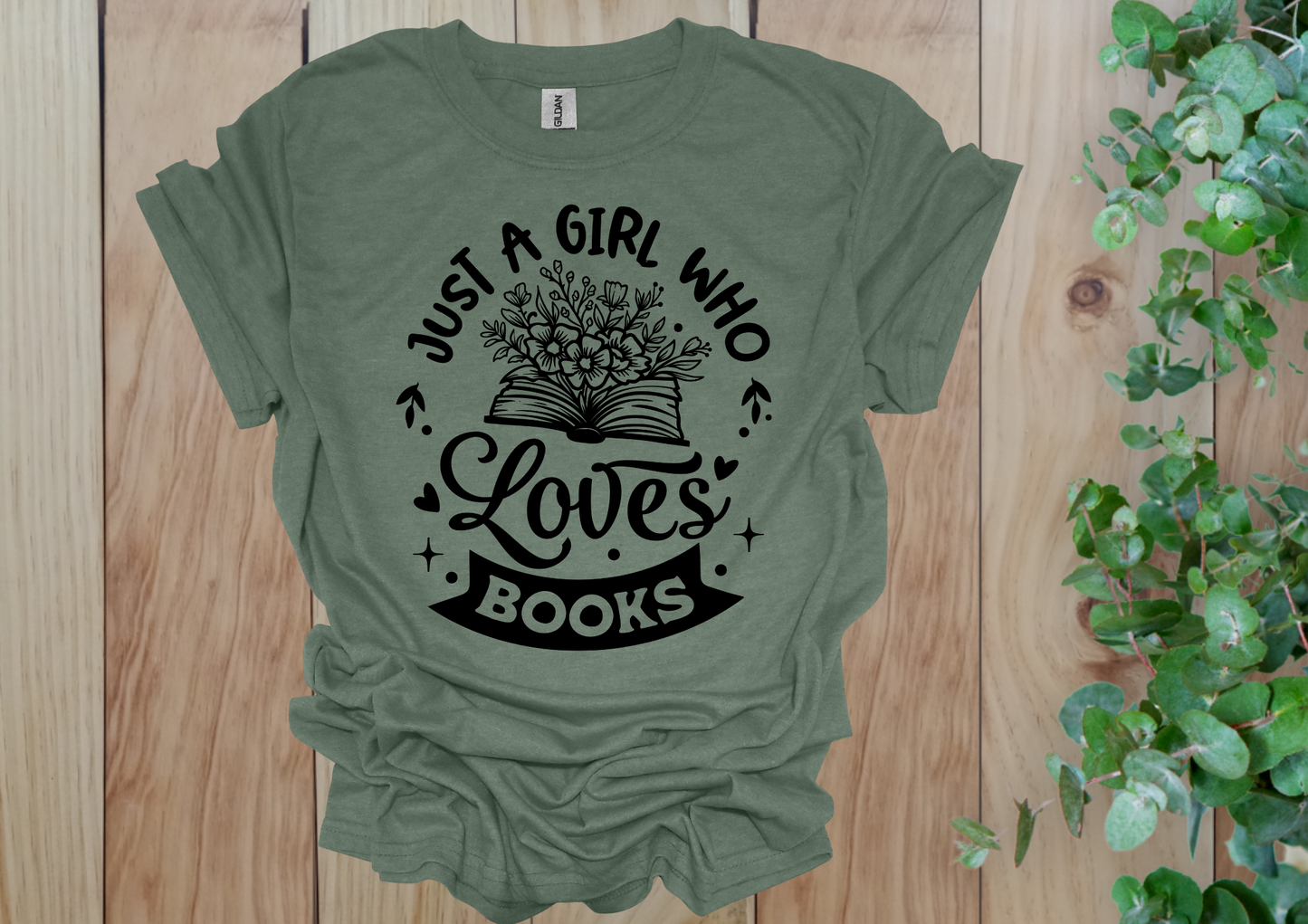 Just a Girl Who Loves Books Flower Tee