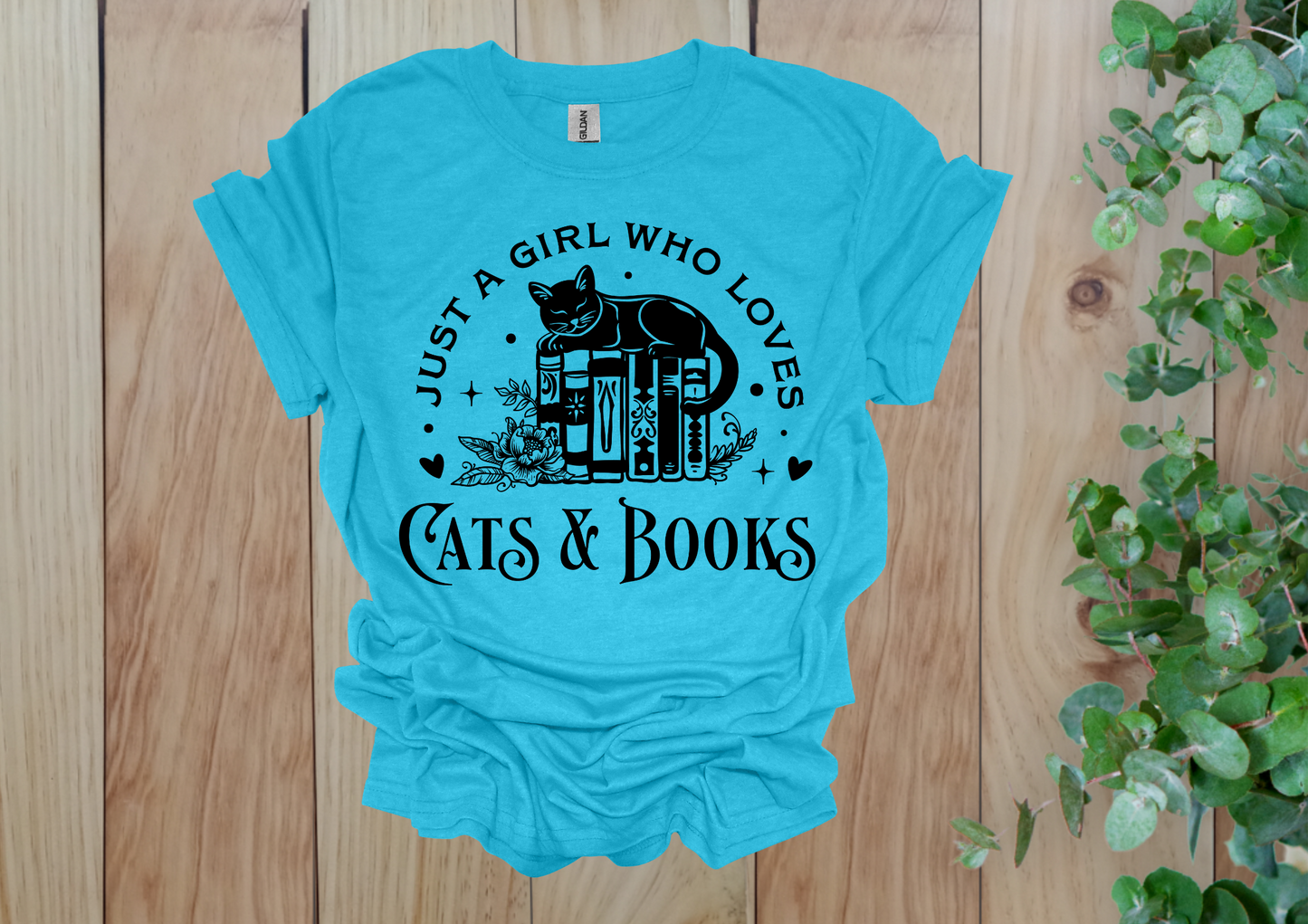 Just a Girl Who Loves Cats & Books Tee