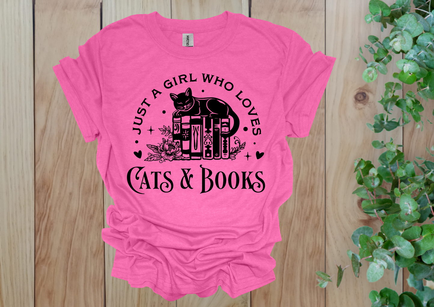 Just a Girl Who Loves Cats & Books Tee