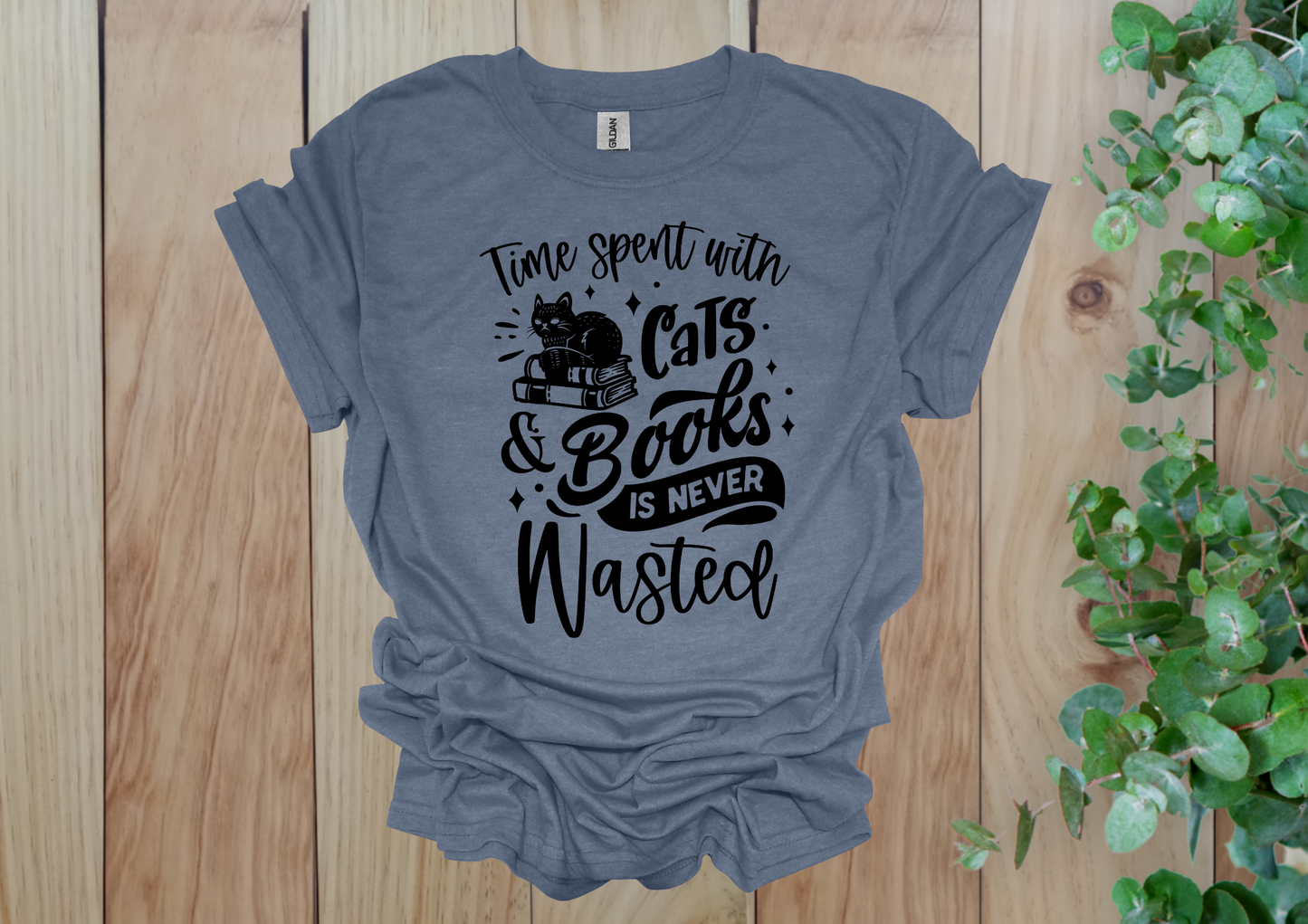 Time Spent with Cats & Books Tee