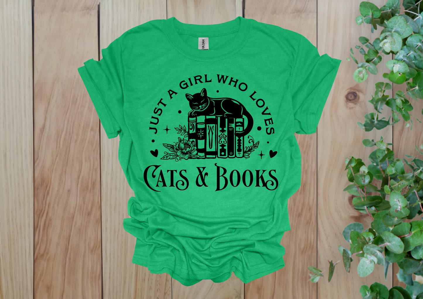 Just a Girl Who Loves Cats & Books Tee