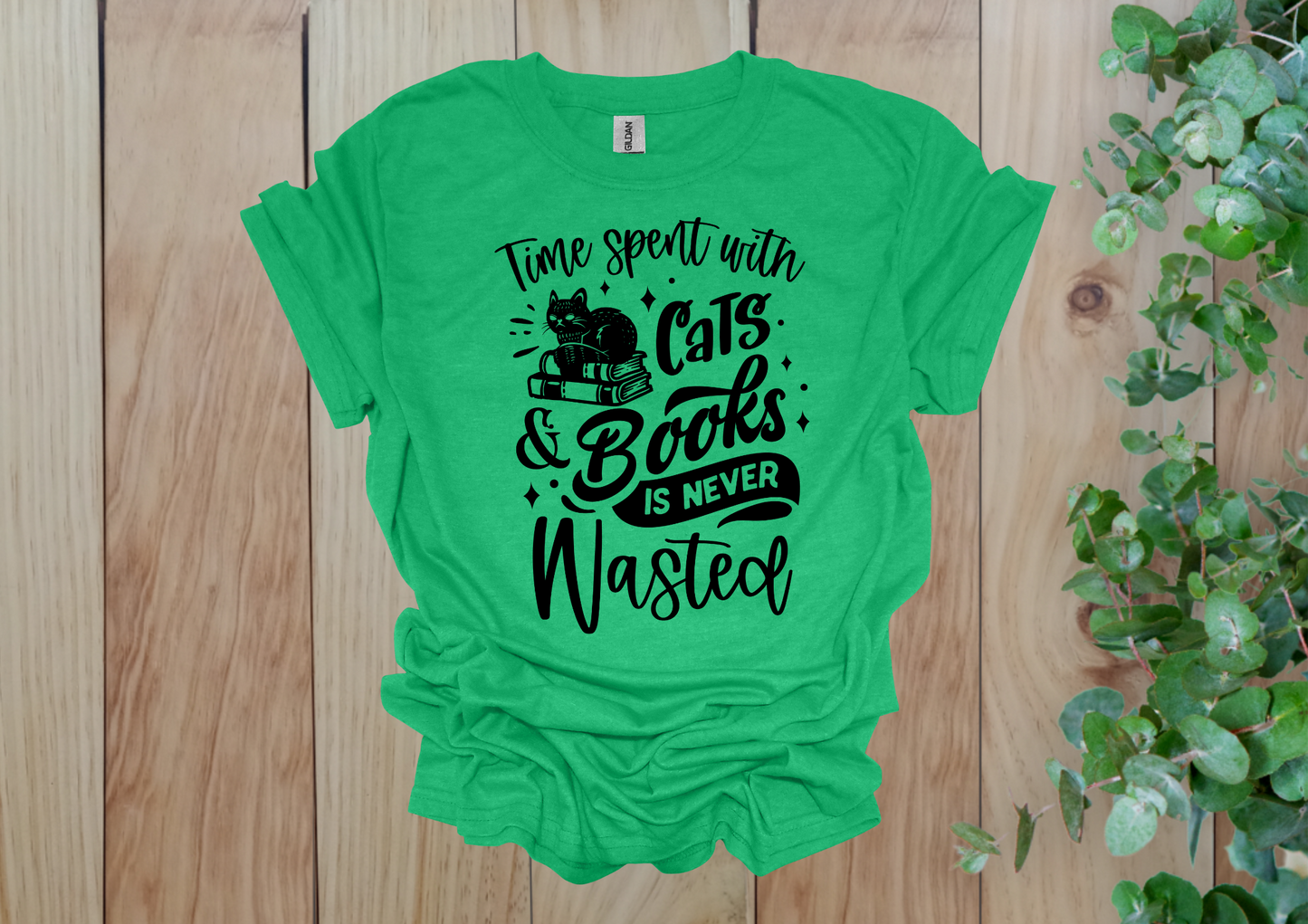 Time Spent with Cats & Books Tee