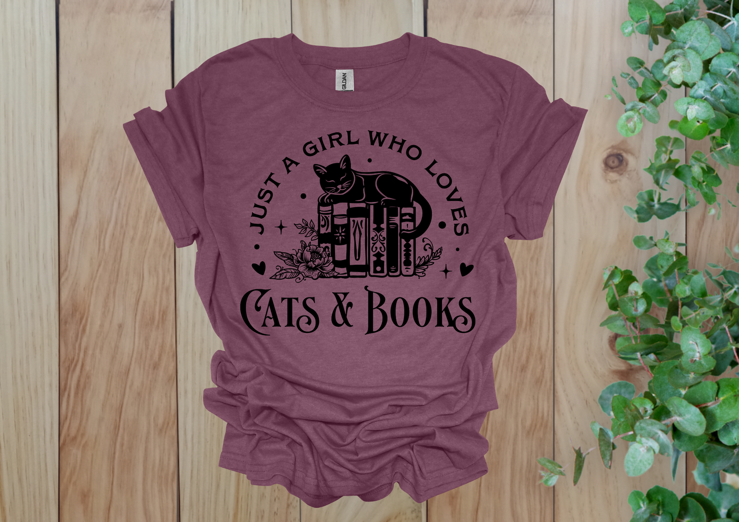 Just a Girl Who Loves Cats & Books Tee