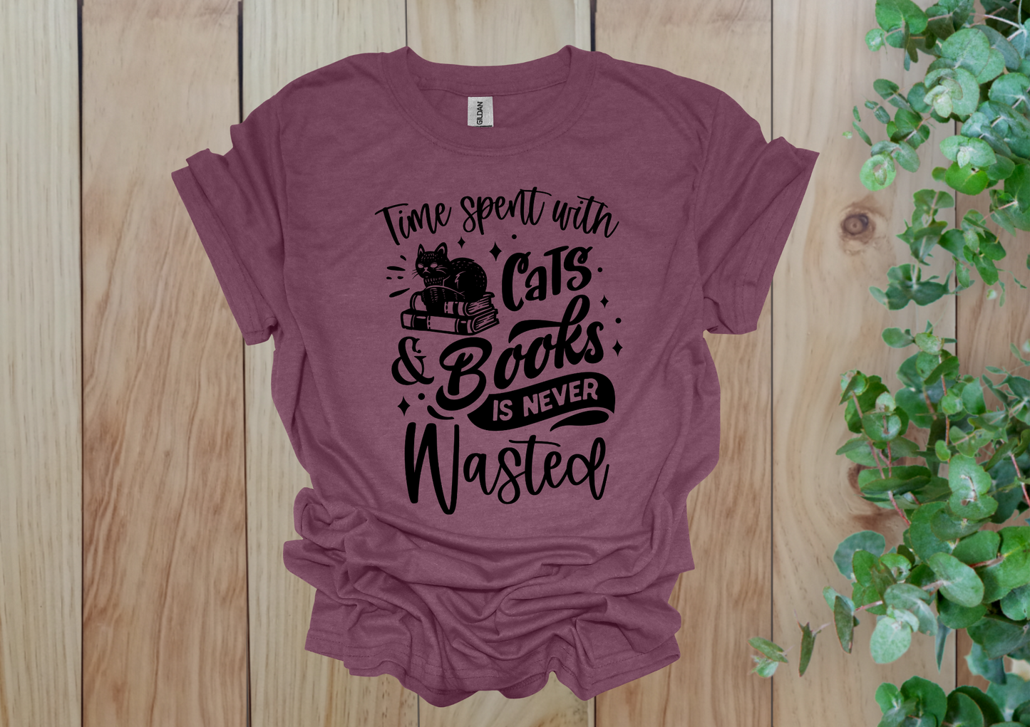 Time Spent with Cats & Books Tee