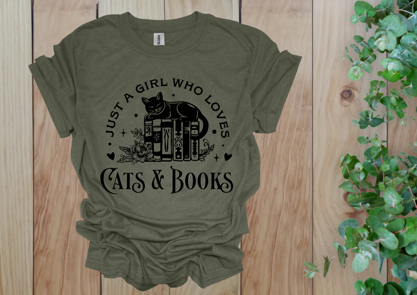 Just a Girl Who Loves Cats & Books Tee