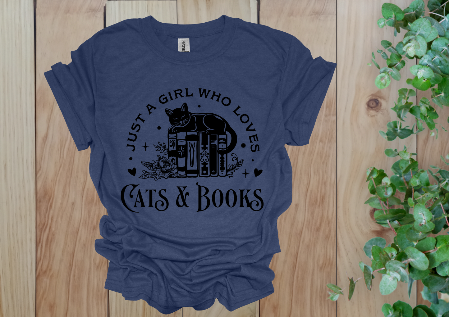 Just a Girl Who Loves Cats & Books Tee