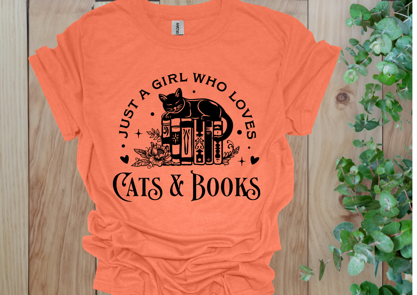 Just a Girl Who Loves Cats & Books Tee