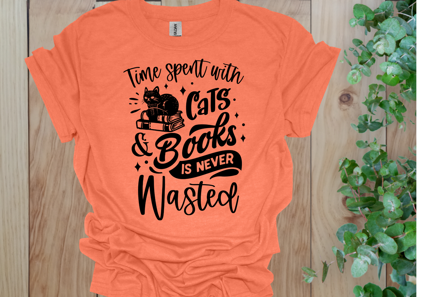 Time Spent with Cats & Books Tee