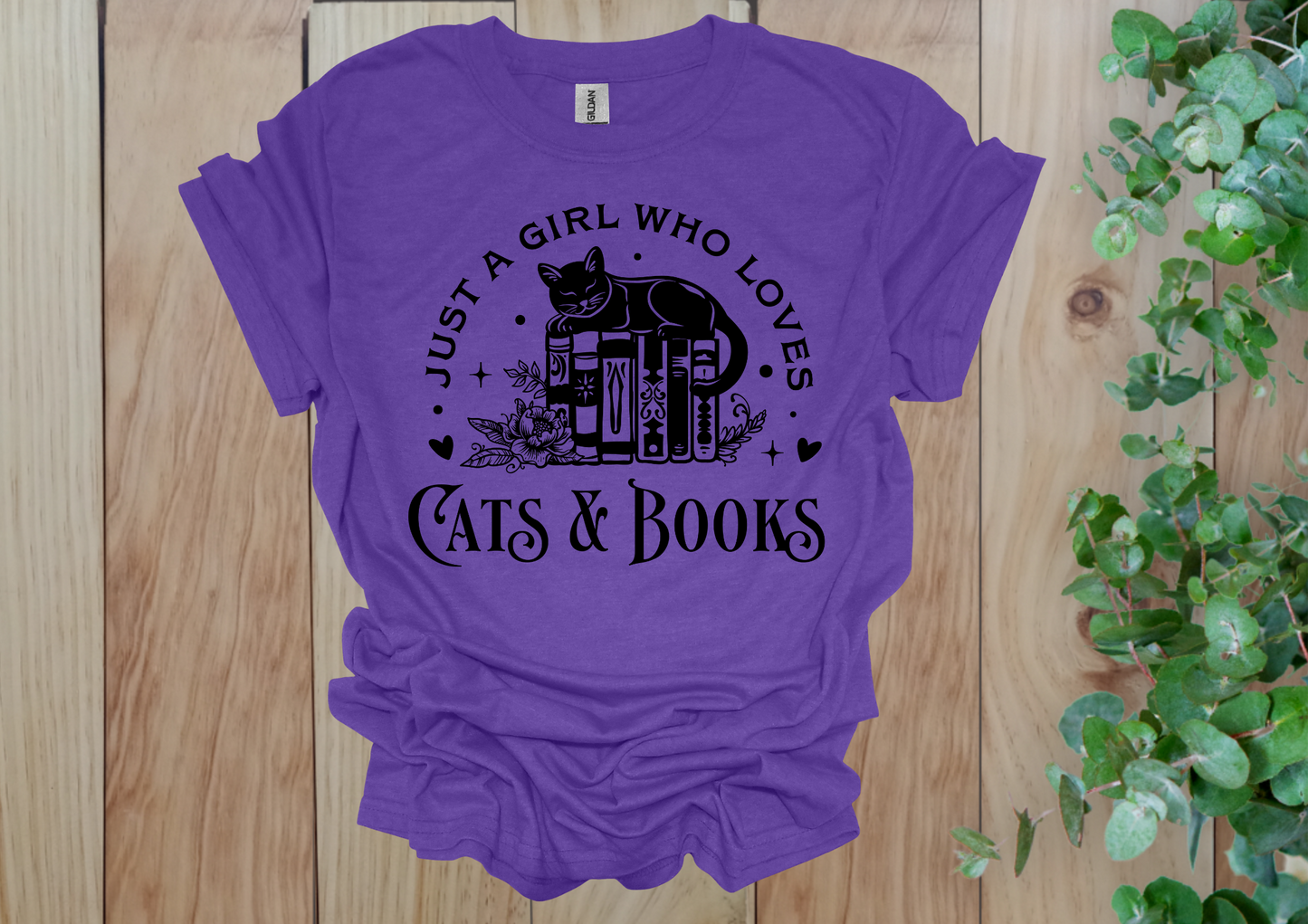 Just a Girl Who Loves Cats & Books Tee