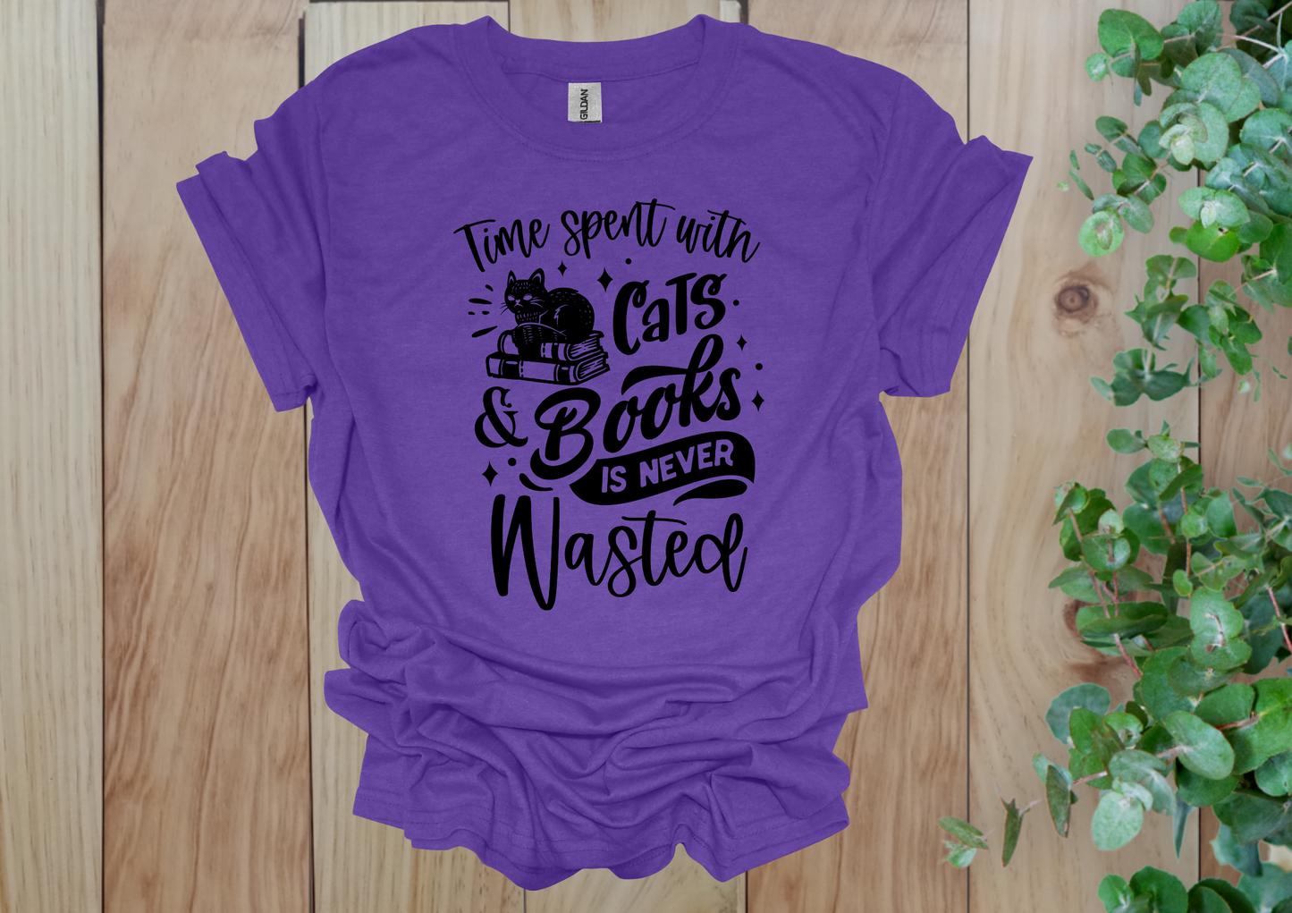 Time Spent with Cats & Books Tee