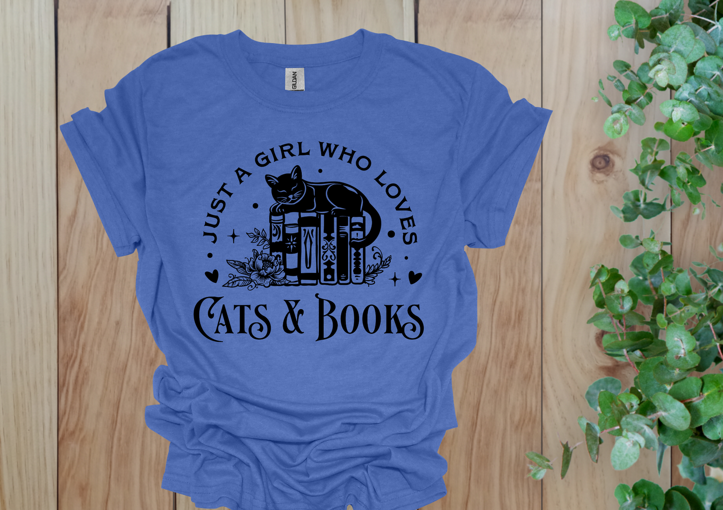 Just a Girl Who Loves Cats & Books Tee