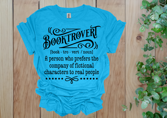 Booktrovert Definition Text Tee