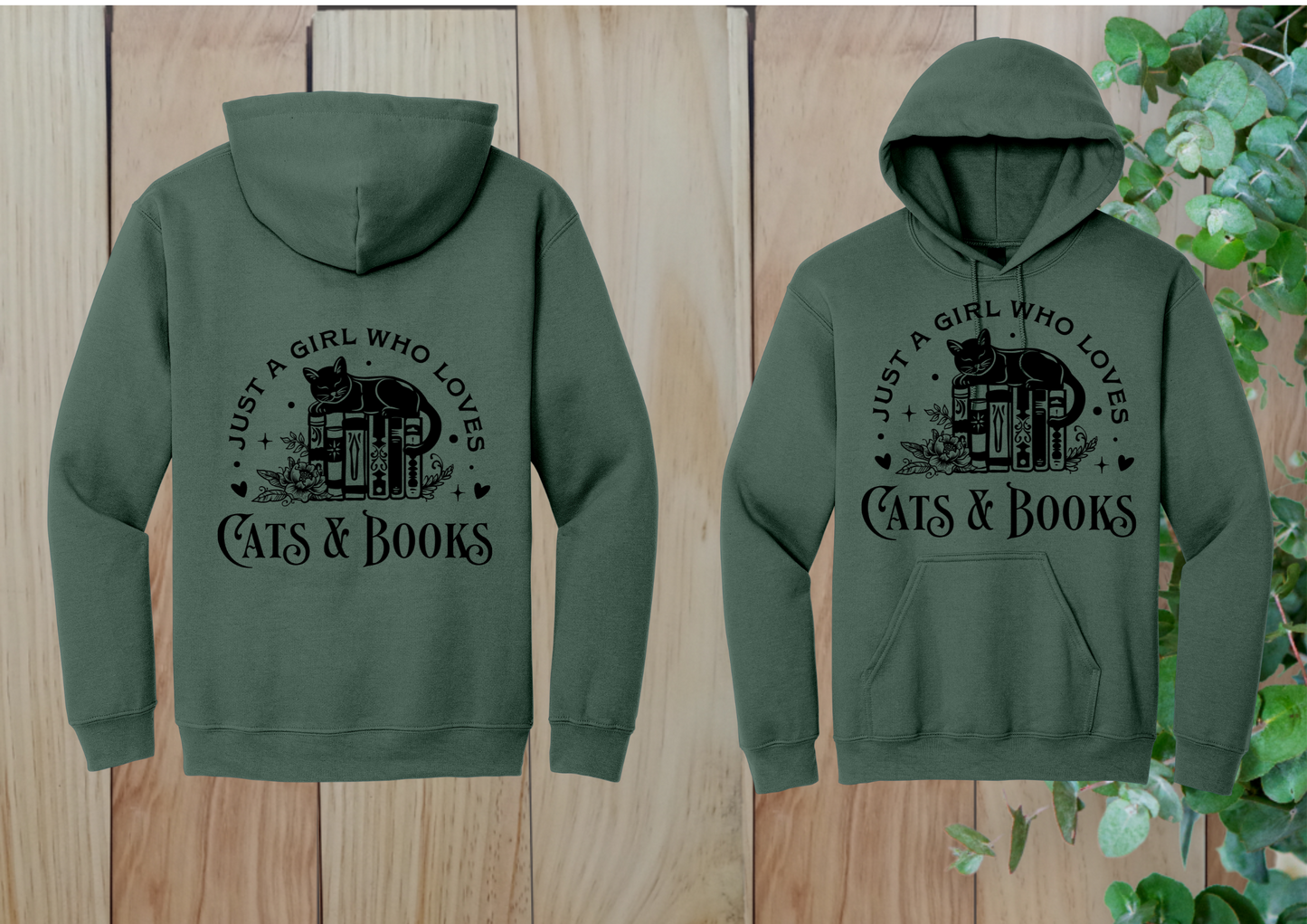 Just a Girl Who Loves Cats & Books Hoodie