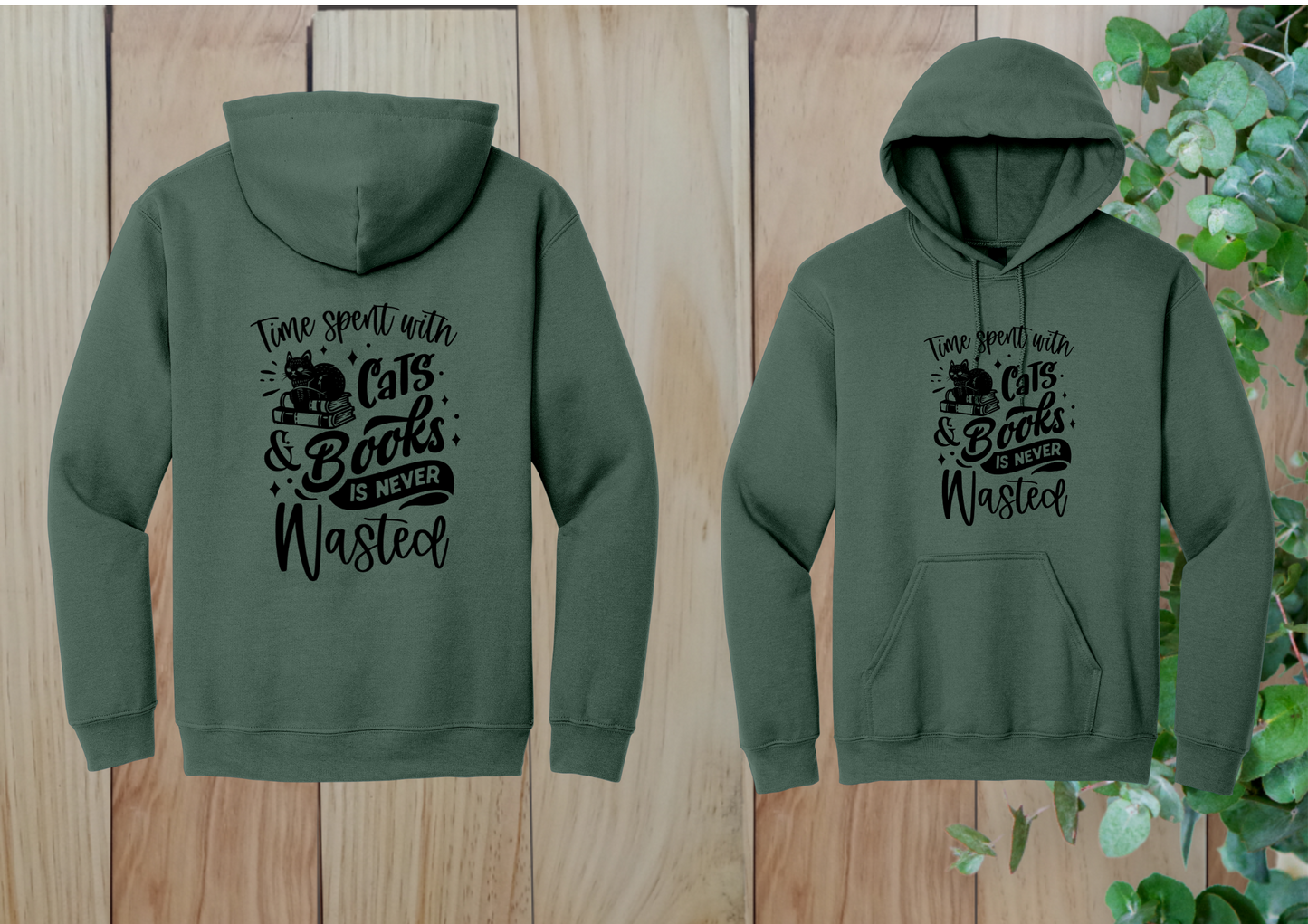 Time Spent with Cats & Books Hoodie