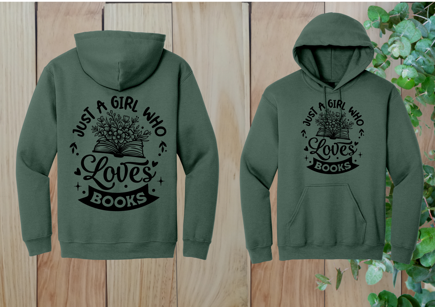 Just a Girl Who Loves Books Flower Hoodie