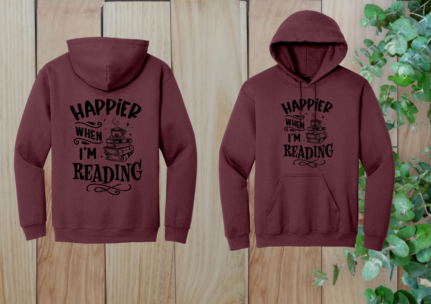 Happier When Reading Hoodie