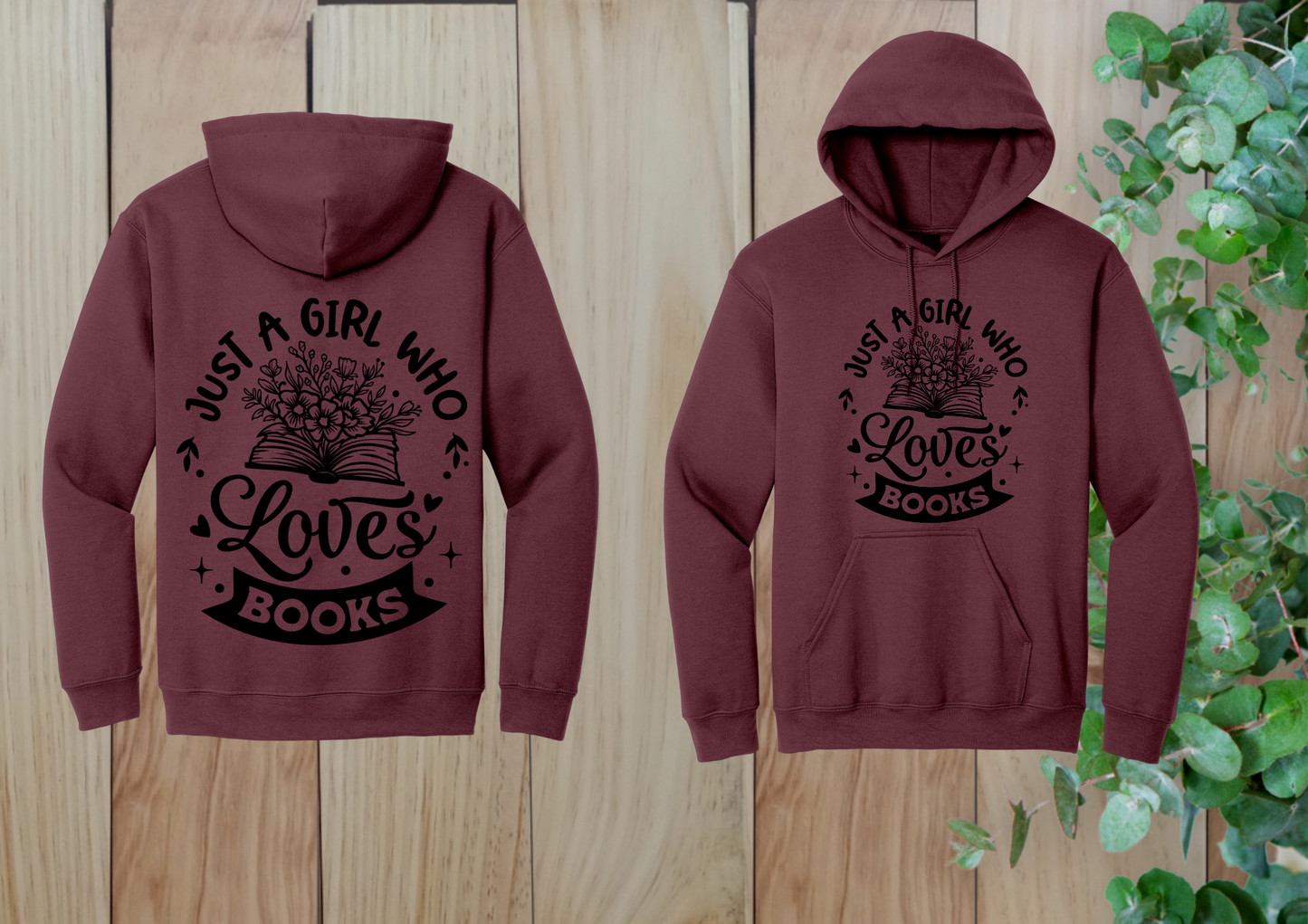 Just a Girl Who Loves Books Flower Hoodie