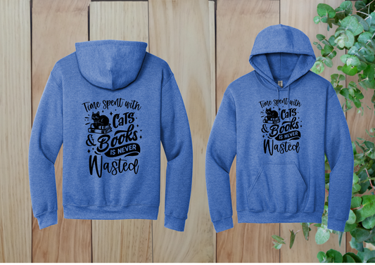 Time Spent with Cats & Books Hoodie