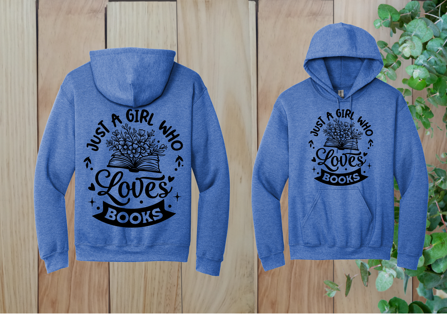 Just a Girl Who Loves Books Flower Hoodie