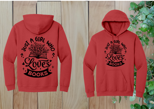 Just a Girl Who Loves Books Flower Hoodie