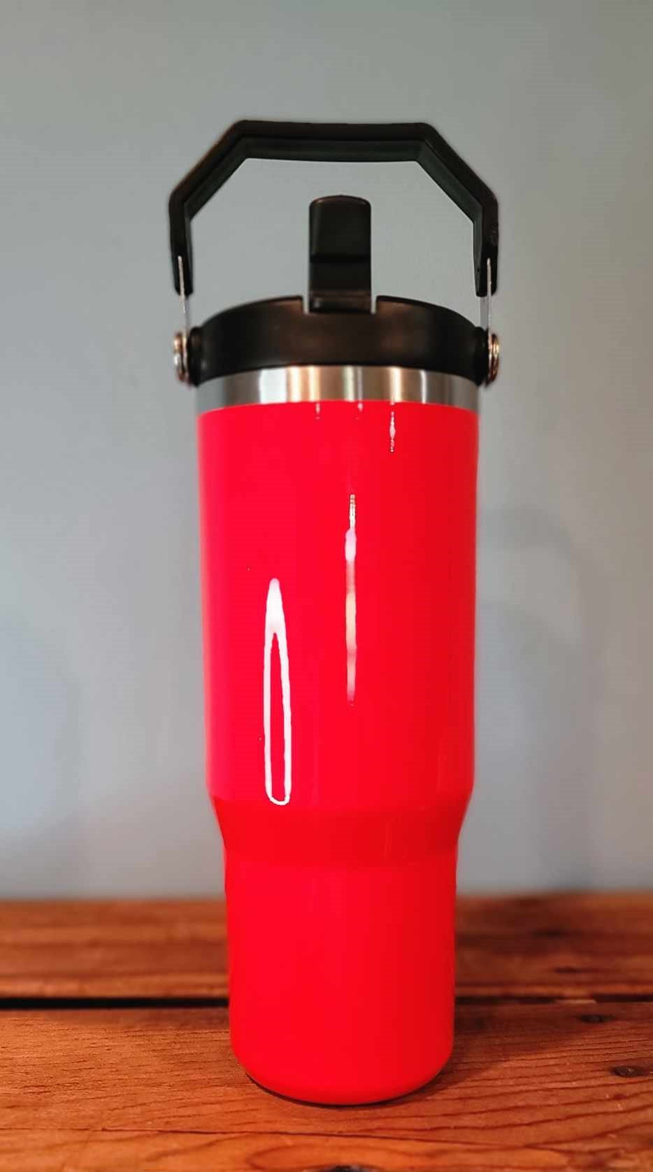 30 ounce Fliptop  with handle - Neon Pink