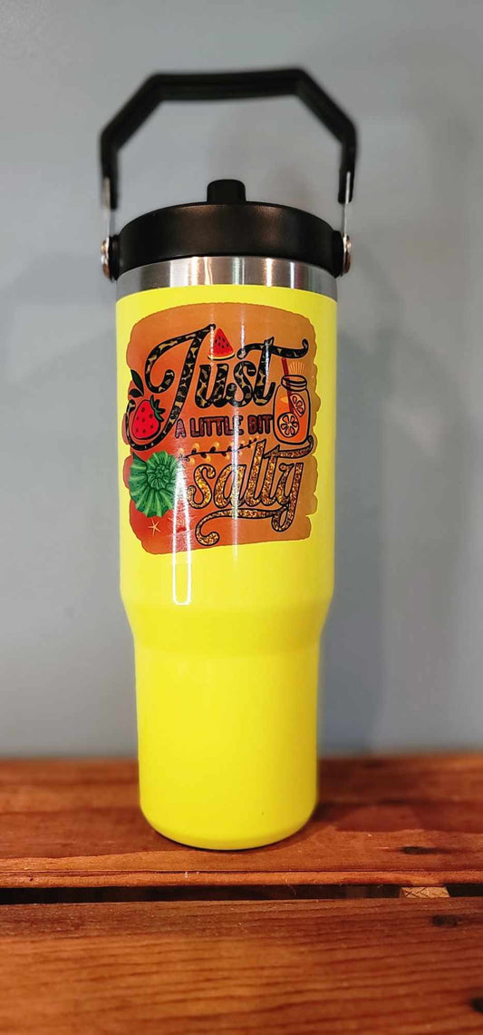 30 ounce Fliptop  with handle - Neon Yellow